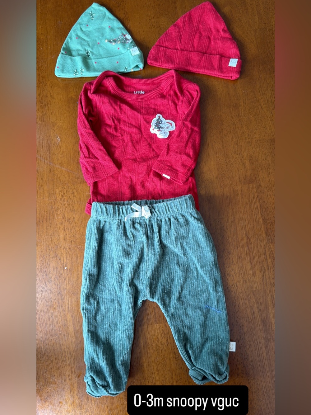 Snoopy 4pc Christmas set 0-3 month